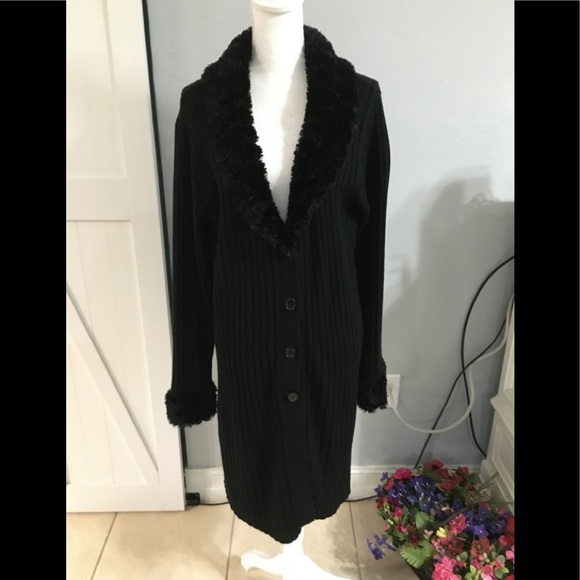 Cato, sweater cardigan, black, knitted Button up. Size 22-24W - Picture 1 of 15